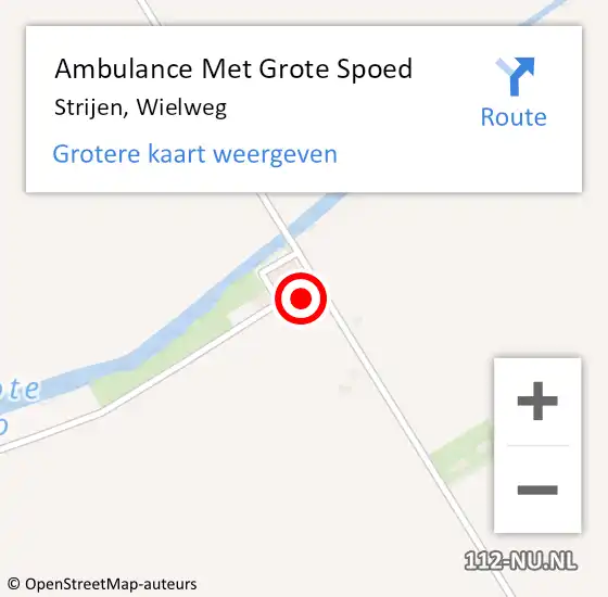 Locatie op kaart van de 112 melding: Ambulance Met Grote Spoed Naar Strijen, Wielweg op 27 december 2024 19:50