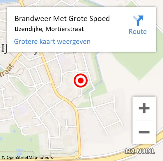 Locatie op kaart van de 112 melding: Brandweer Met Grote Spoed Naar IJzendijke, Mortierstraat op 27 december 2024 20:19