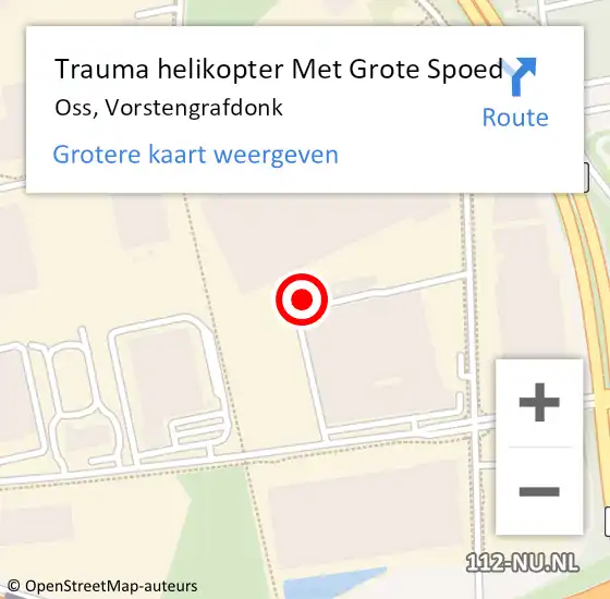 Locatie op kaart van de 112 melding: Trauma helikopter Met Grote Spoed Naar Oss, Vorstengrafdonk op 27 december 2024 20:54