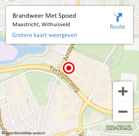 Locatie op kaart van de 112 melding: Brandweer Met Spoed Naar Maastricht, Withuisveld op 27 december 2024 21:36