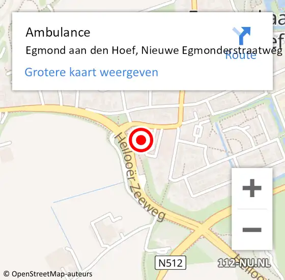 Locatie op kaart van de 112 melding: Ambulance Egmond aan den Hoef, Nieuwe Egmonderstraatweg op 27 december 2024 22:18