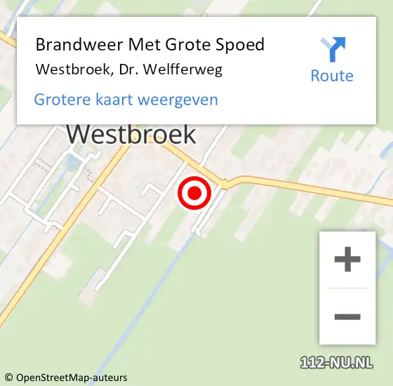 Locatie op kaart van de 112 melding: Brandweer Met Grote Spoed Naar Westbroek, Dr. Welfferweg op 27 december 2024 22:53