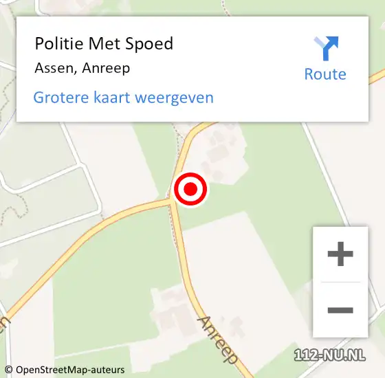 Locatie op kaart van de 112 melding: Politie Met Spoed Naar Assen, Anreep op 27 december 2024 23:24