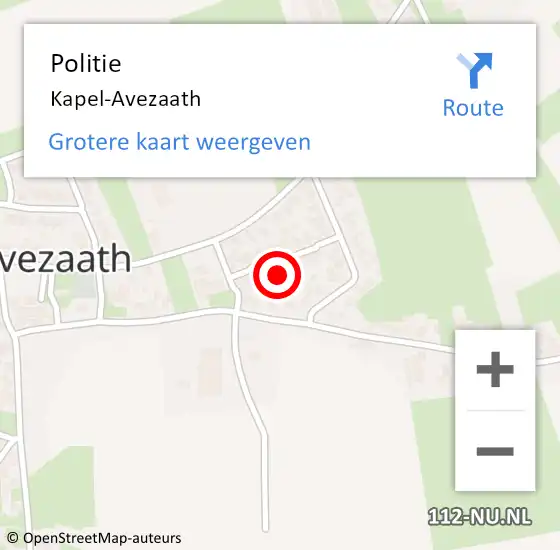 Locatie op kaart van de 112 melding: Politie Kapel-Avezaath op 27 december 2024 23:30