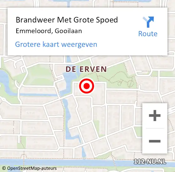 Locatie op kaart van de 112 melding: Brandweer Met Grote Spoed Naar Emmeloord, Gooilaan op 28 december 2024 00:29