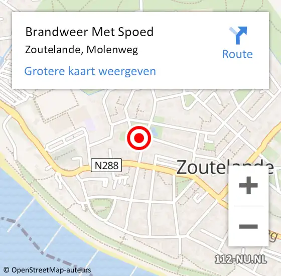 Locatie op kaart van de 112 melding: Brandweer Met Spoed Naar Zoutelande, Molenweg op 28 december 2024 00:38