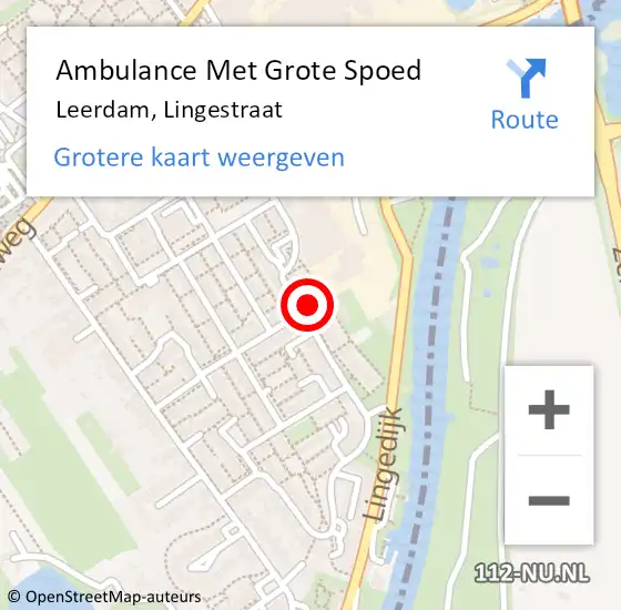 Locatie op kaart van de 112 melding: Ambulance Met Grote Spoed Naar Leerdam, Lingestraat op 28 december 2024 00:39