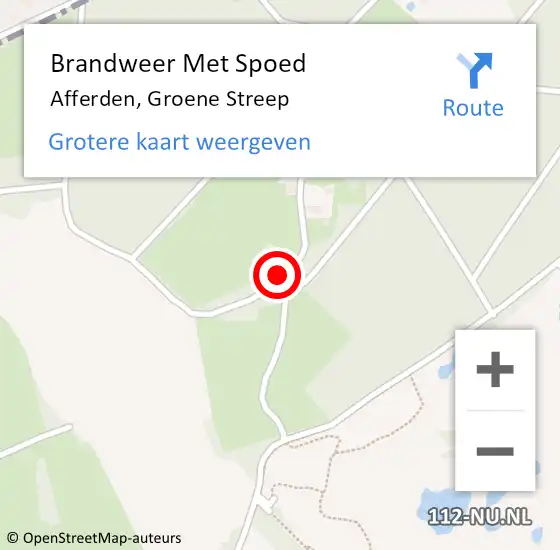 Locatie op kaart van de 112 melding: Brandweer Met Spoed Naar Afferden, Groene Streep op 28 december 2024 00:41