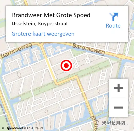 Locatie op kaart van de 112 melding: Brandweer Met Grote Spoed Naar IJsselstein, Kuyperstraat op 28 december 2024 02:26