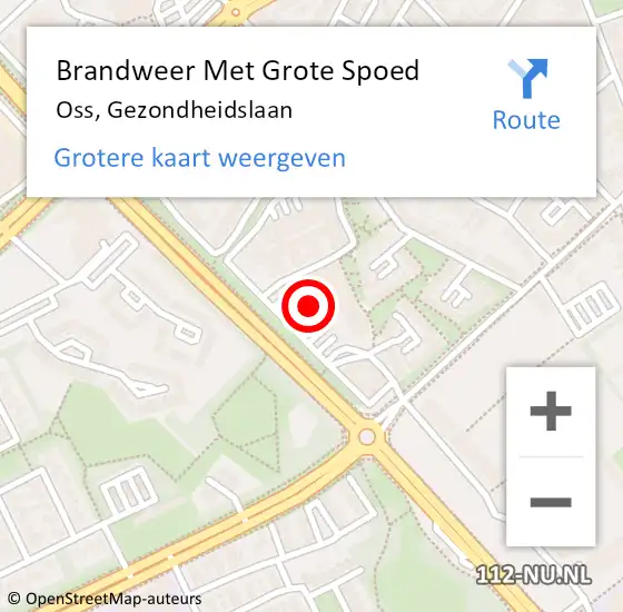 Locatie op kaart van de 112 melding: Brandweer Met Grote Spoed Naar Oss, Gezondheidslaan op 28 december 2024 03:19