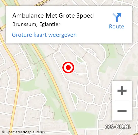 Locatie op kaart van de 112 melding: Ambulance Met Grote Spoed Naar Brunssum, Eglantier op 31 oktober 2014 19:59