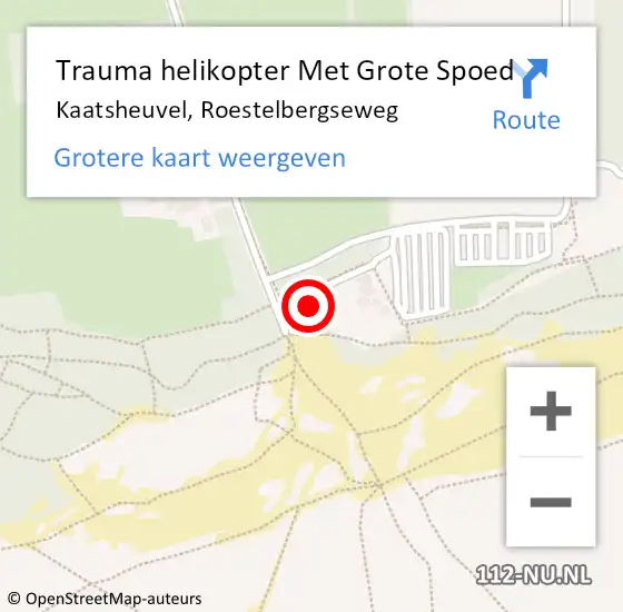 Locatie op kaart van de 112 melding: Trauma helikopter Met Grote Spoed Naar Kaatsheuvel, Roestelbergseweg op 28 december 2024 03:47