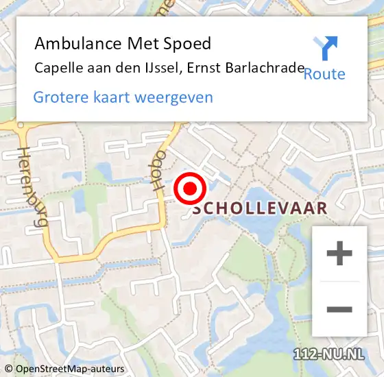 Locatie op kaart van de 112 melding: Ambulance Met Spoed Naar Capelle aan den IJssel, Ernst Barlachrade op 28 december 2024 05:35