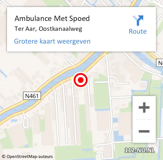 Locatie op kaart van de 112 melding: Ambulance Met Spoed Naar Ter Aar, Oostkanaalweg op 31 oktober 2014 20:05