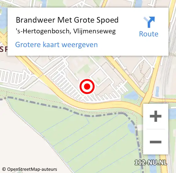 Locatie op kaart van de 112 melding: Brandweer Met Grote Spoed Naar 's-Hertogenbosch, Vlijmenseweg op 28 december 2024 05:40