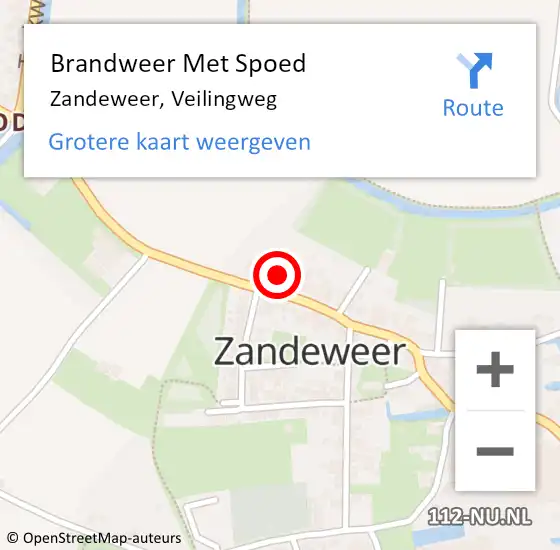 Locatie op kaart van de 112 melding: Brandweer Met Spoed Naar Zandeweer, Veilingweg op 31 oktober 2014 20:15