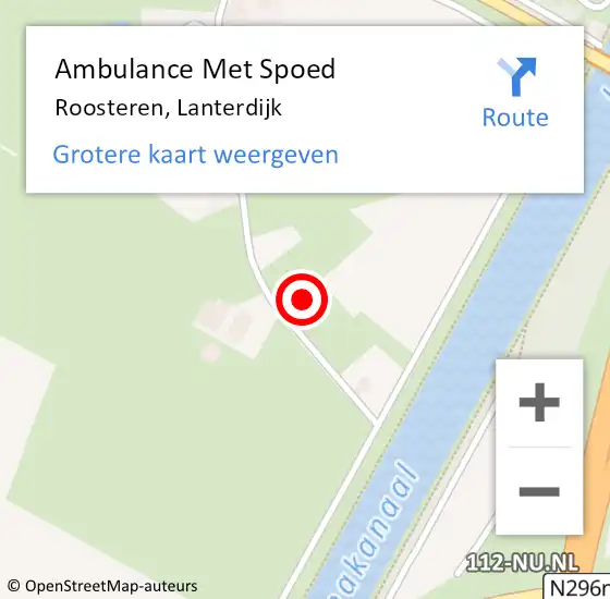 Locatie op kaart van de 112 melding: Ambulance Met Spoed Naar Roosteren, Lanterdijk op 31 oktober 2014 20:18