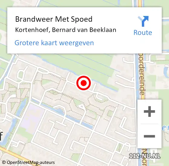 Locatie op kaart van de 112 melding: Brandweer Met Spoed Naar Kortenhoef, Bernard van Beeklaan op 28 december 2024 09:16