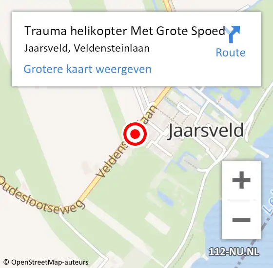 Locatie op kaart van de 112 melding: Trauma helikopter Met Grote Spoed Naar Jaarsveld, Veldensteinlaan op 28 december 2024 09:43