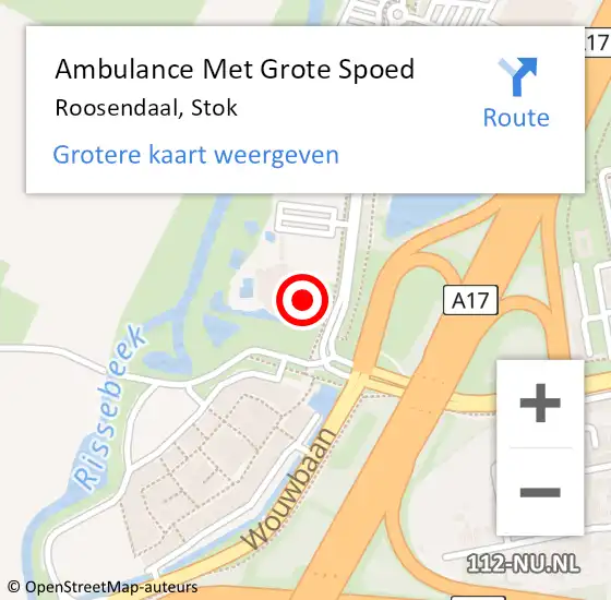 Locatie op kaart van de 112 melding: Ambulance Met Grote Spoed Naar Roosendaal, Stok op 31 oktober 2014 20:22