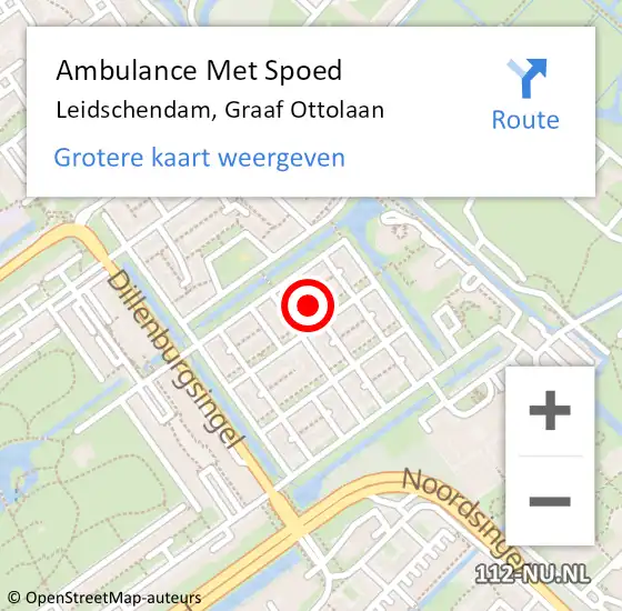 Locatie op kaart van de 112 melding: Ambulance Met Spoed Naar Leidschendam, Graaf Ottolaan op 28 december 2024 09:54