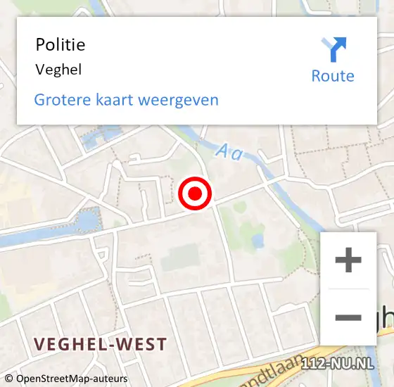 Locatie op kaart van de 112 melding: Politie Veghel, A50 Re hectometerpaal: 115,1 op 31 oktober 2014 20:24