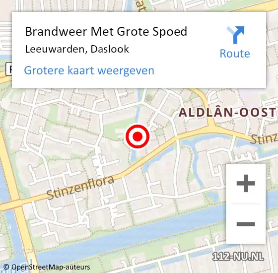 Locatie op kaart van de 112 melding: Brandweer Met Grote Spoed Naar Leeuwarden, Daslook op 28 december 2024 10:44