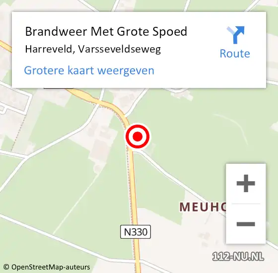 Locatie op kaart van de 112 melding: Brandweer Met Grote Spoed Naar Harreveld, Varsseveldseweg op 31 oktober 2014 20:34