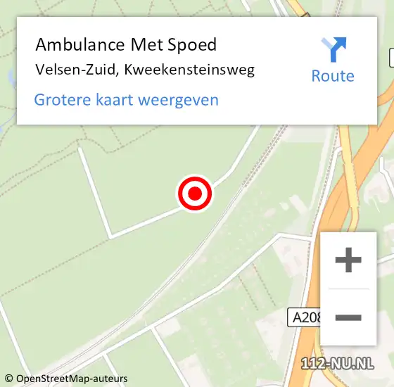 Locatie op kaart van de 112 melding: Ambulance Met Spoed Naar Velsen-Zuid, Kweekensteinsweg op 28 december 2024 11:55