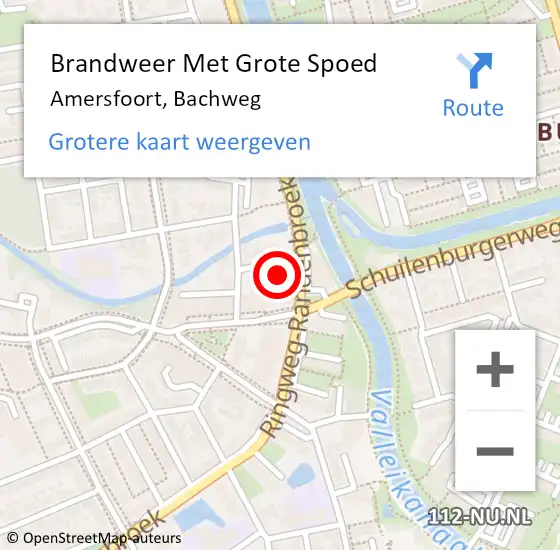 Locatie op kaart van de 112 melding: Brandweer Met Grote Spoed Naar Amersfoort, Bachweg op 28 december 2024 12:32