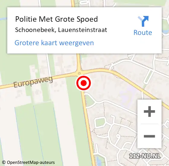 Locatie op kaart van de 112 melding: Politie Met Grote Spoed Naar Schoonebeek, Lauensteinstraat op 28 december 2024 13:42