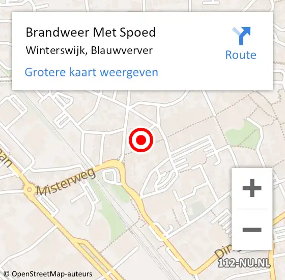 Locatie op kaart van de 112 melding: Brandweer Met Spoed Naar Winterswijk, Blauwverver op 28 december 2024 14:07