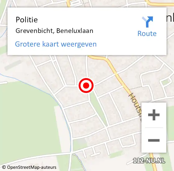 Locatie op kaart van de 112 melding: Politie Grevenbicht, Beneluxlaan op 28 december 2024 14:39