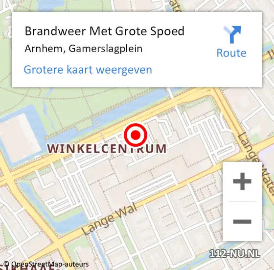 Locatie op kaart van de 112 melding: Brandweer Met Grote Spoed Naar Arnhem, Gamerslagplein op 28 december 2024 14:58