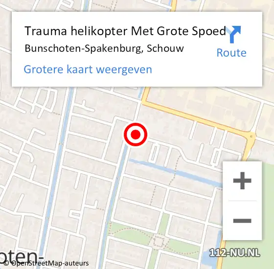 Locatie op kaart van de 112 melding: Trauma helikopter Met Grote Spoed Naar Bunschoten-Spakenburg, Schouw op 28 december 2024 15:18