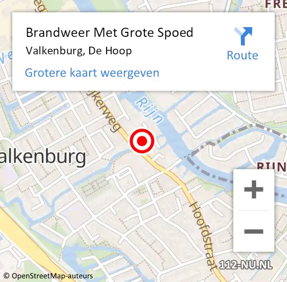 Locatie op kaart van de 112 melding: Brandweer Met Grote Spoed Naar Valkenburg, De Hoop op 28 december 2024 15:26