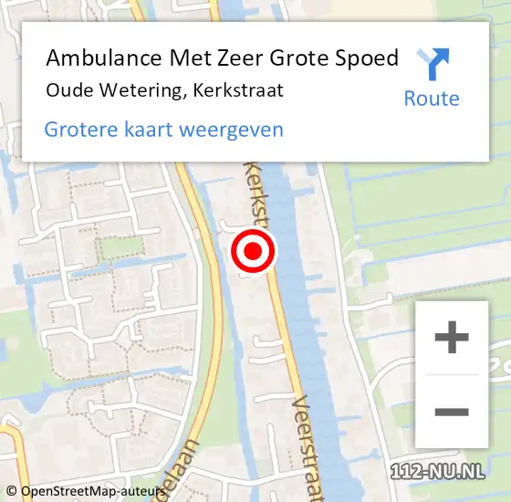 Locatie op kaart van de 112 melding: Ambulance Met Zeer Grote Spoed Naar Oude Wetering, Kerkstraat op 28 december 2024 16:02