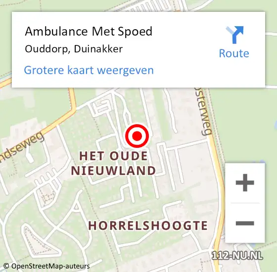 Locatie op kaart van de 112 melding: Ambulance Met Spoed Naar Ouddorp, Duinakker op 28 december 2024 16:32