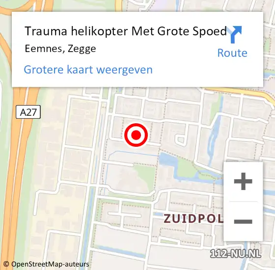 Locatie op kaart van de 112 melding: Trauma helikopter Met Grote Spoed Naar Eemnes, Zegge op 28 december 2024 16:37