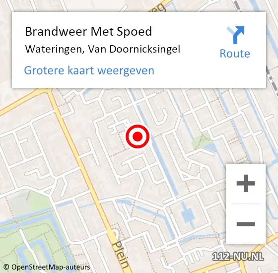 Locatie op kaart van de 112 melding: Brandweer Met Spoed Naar Wateringen, Van Doornicksingel op 28 december 2024 18:15