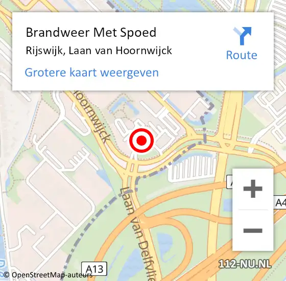 Locatie op kaart van de 112 melding: Brandweer Met Spoed Naar Spankeren, Laan van Hoornwijck op 28 december 2024 18:20