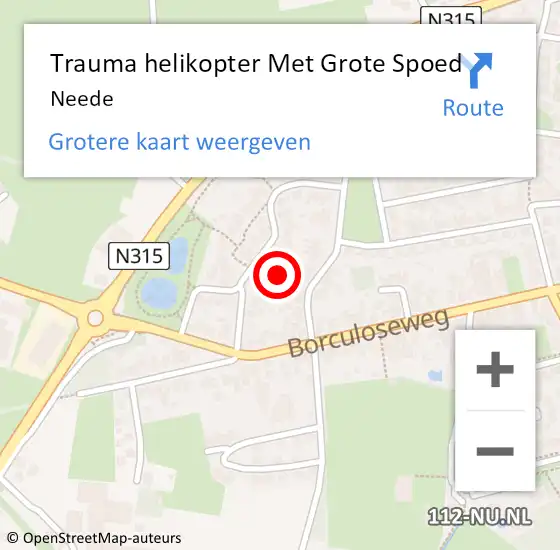 Locatie op kaart van de 112 melding: Trauma helikopter Met Grote Spoed Naar Neede op 28 december 2024 18:45