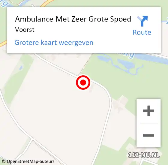 Locatie op kaart van de 112 melding: Ambulance Met Zeer Grote Spoed Naar Voorst op 28 december 2024 19:03