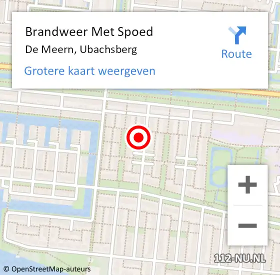 Locatie op kaart van de 112 melding: Brandweer Met Spoed Naar De Meern, Ubachsberg op 28 december 2024 19:11