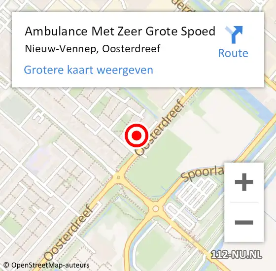 Locatie op kaart van de 112 melding: Ambulance Met Zeer Grote Spoed Naar Nieuw-Vennep, Oosterdreef op 28 december 2024 19:20