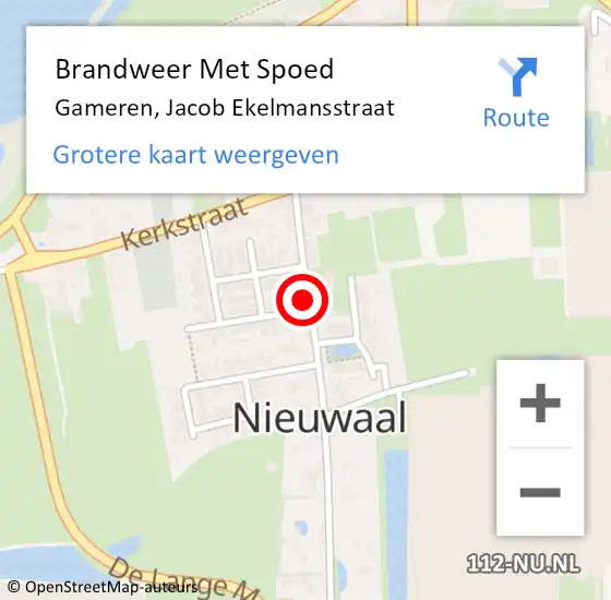 Locatie op kaart van de 112 melding: Brandweer Met Spoed Naar Gameren, Jacob Ekelmansstraat op 28 december 2024 20:11