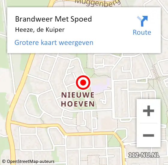 Locatie op kaart van de 112 melding: Brandweer Met Spoed Naar Heeze, de Kuiper op 28 december 2024 20:23