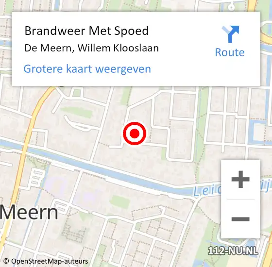 Locatie op kaart van de 112 melding: Brandweer Met Spoed Naar De Meern, Willem Klooslaan op 28 december 2024 20:34