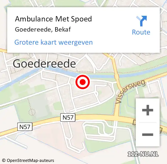 Locatie op kaart van de 112 melding: Ambulance Met Spoed Naar Goedereede, Bekaf op 28 december 2024 21:41