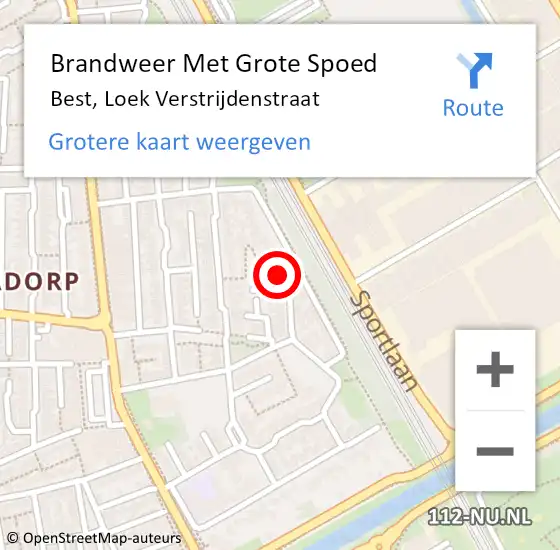 Locatie op kaart van de 112 melding: Brandweer Met Grote Spoed Naar Best, Loek Verstrijdenstraat op 28 december 2024 22:26